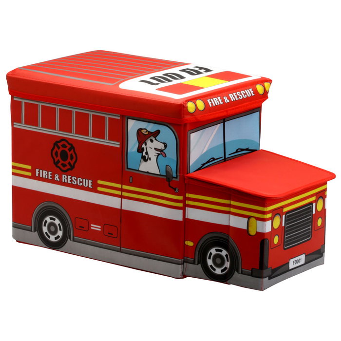 Jeux 2 momes Coffre de rangement forme camionnette avec pouf Jeux 2 momes Coffre de rangement forme camionnette avec pouf