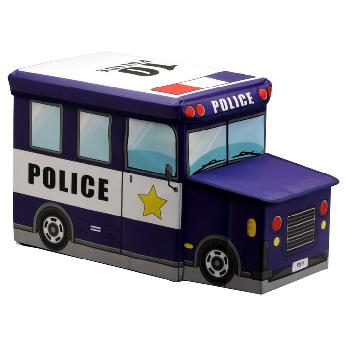 Jeux 2 momes Coffre de rangement forme camionnette avec pouf Jeux 2 momes Coffre de rangement forme camionnette avec pouf
