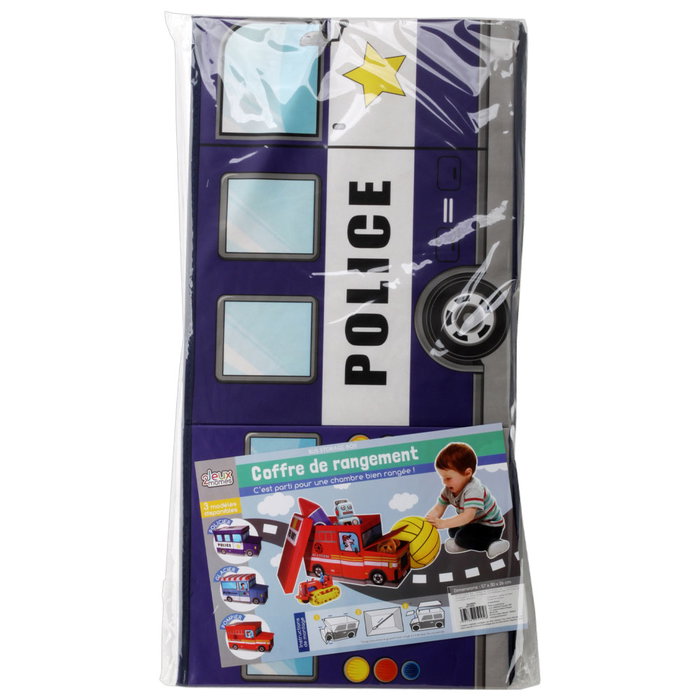 Jeux 2 momes Coffre de rangement forme camionnette avec pouf Jeux 2 momes Coffre de rangement forme camionnette avec pouf