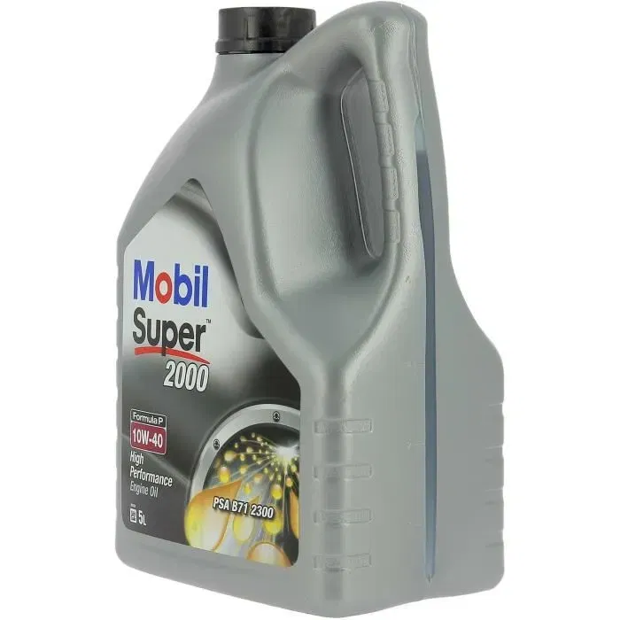 Mobil Super 2000 X1 Formula-P 10W-40 Huile moteur synthétique haute performance anti-pollution, Bidon 5L