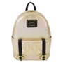 Loungefly Sac à dos Hello Kitty 50th Anniversary - 27,5 cm - Cuir vegan métallisé, tirants ajustables, fermoir à pression, détails dorés, intérieur assorti