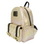 Loungefly Sac à dos Hello Kitty 50th Anniversary - 27,5 cm - Cuir vegan métallisé, tirants ajustables, fermoir à pression, détails dorés, intérieur assorti