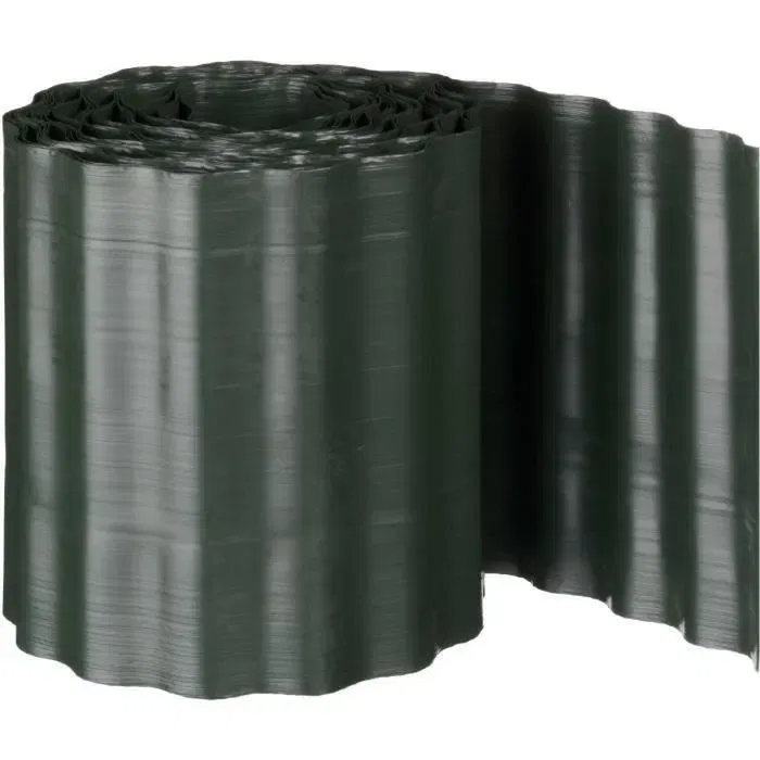 Nature - Bordure à gazon en polyéthylène vert, H 25 cm x L 9 m, souple et durable, d'origine allemande, garantie 2 ans