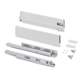 Emuca Kit de tiroir extérieur Vertex, hauteur 131mm, profondeur 500mm, blanc