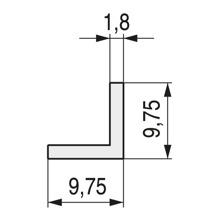 HERRAJES ALK Profilé Aluminium Eton Pour Cantos 3M Naturel Forme Angulaire 9.75X9.75mm (Lot de 10) HERRAJES ALK Profilé Aluminium Eton Pour Cantos 3M Naturel Forme Angulaire 9.75X9.75mm (Lot de 10)