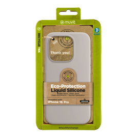 Muvit Coque Recycletek Silicone Liquide pour iPhone 16 Pro Nude