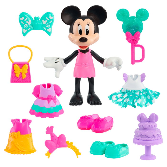 Disney Minnie Mouse Sweet Party - Poupée Articulée 15 cm et Accessoires