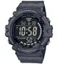 Casio Montre sport multifonctions grise - Chronomètre 1/100s, étanche 10 ATM, éclairage LED, calendrier automatique - Montre en résine