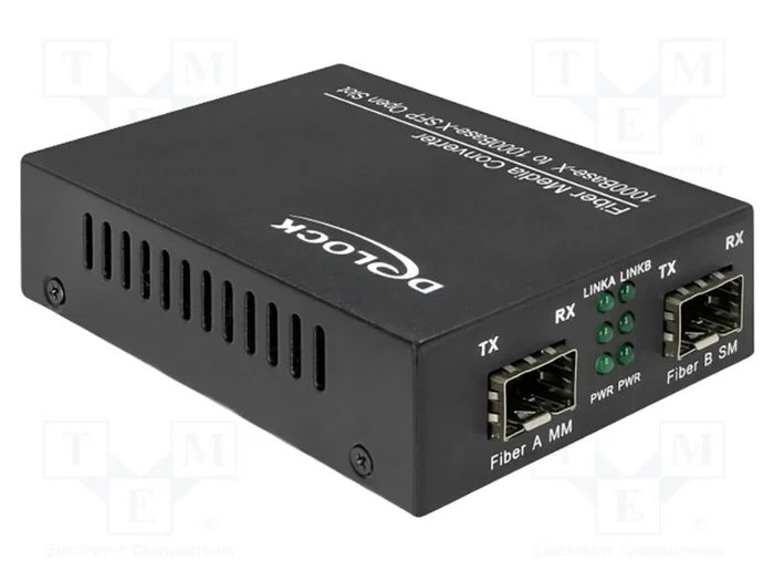 DELOCK Convertisseur SFP x2 avec socle DC 5,5/2,1 DELOCK Convertisseur SFP x2 avec socle DC 5,5/2,1