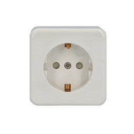 WOLFPACK LINEA PROFESIONAL Base de surface Schuko avec terre, blanc
