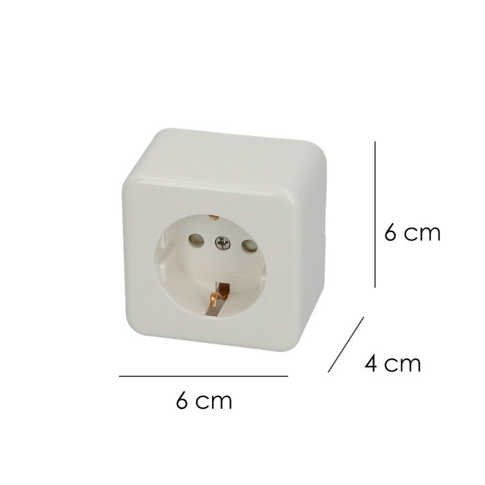 WOLFPACK LINEA PROFESIONAL Base de surface Schuko avec terre, blanc