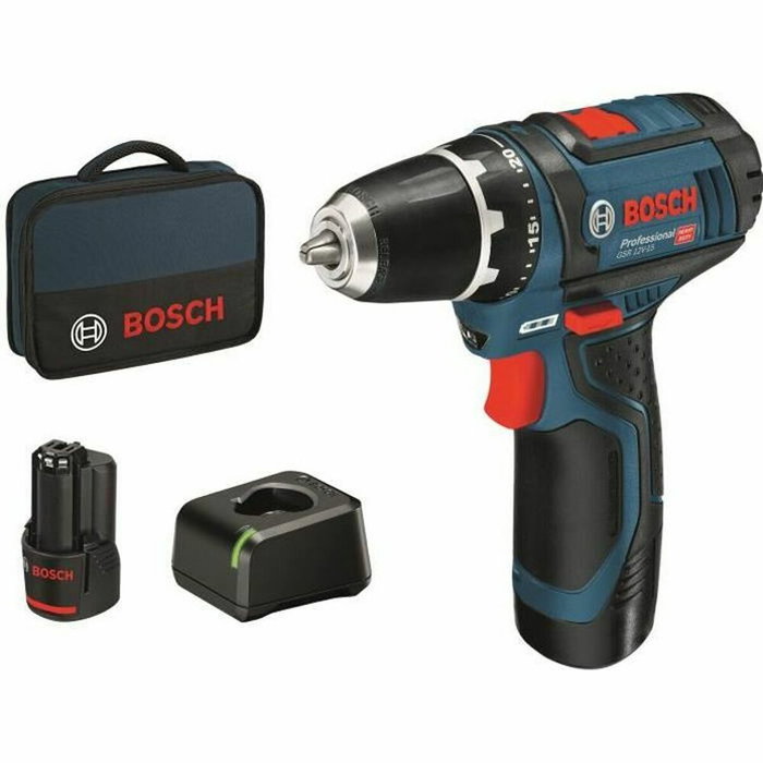 Bosch Professional GSR 12V-15 avec 2 batteries 2,0 Ah et chargeur Bosch Professional GSR 12V-15 avec 2 batteries 2,0 Ah et chargeur