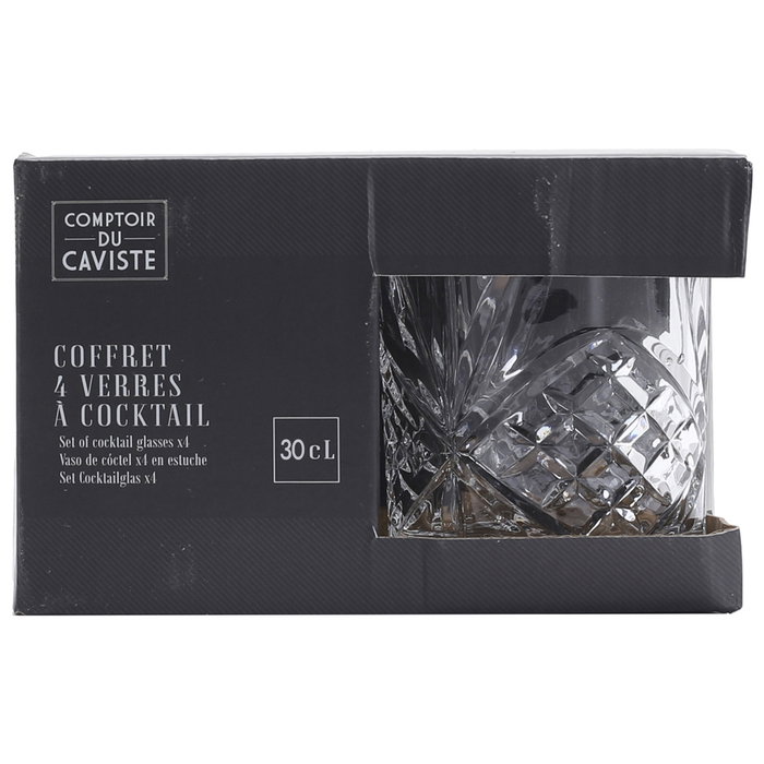 Cook Concept Lot de 4 Verres à Cocktail 300 ml en Verre Taillé Cook Concept Lot de 4 Verres à Cocktail 300 ml en Verre Taillé