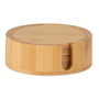 Andrea House Ms72076 Set de 4 sous-verres en bambou avec support Ø 11 x 4 cm