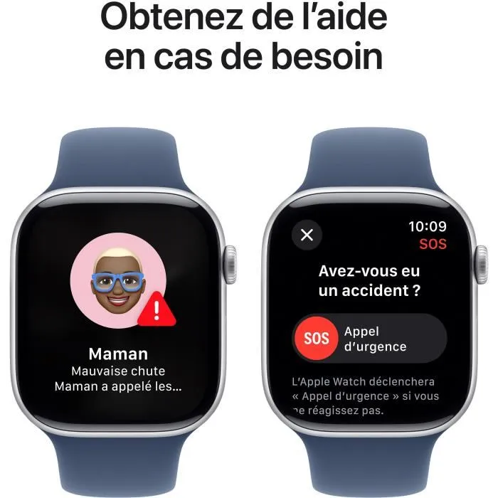 Apple Watch Series 10 Boîtier 46 mm Aluminium Argent avec Bracelet Sport (Réf. MWWM3QF/A)