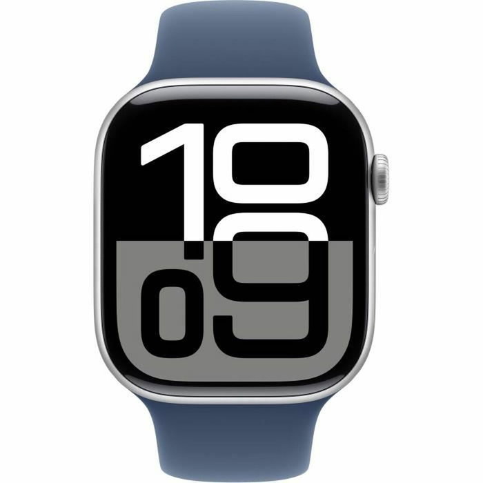 Apple Watch Series 10 GPS 46mm Aluminium Argenté Bracelet Sport Denim M/L