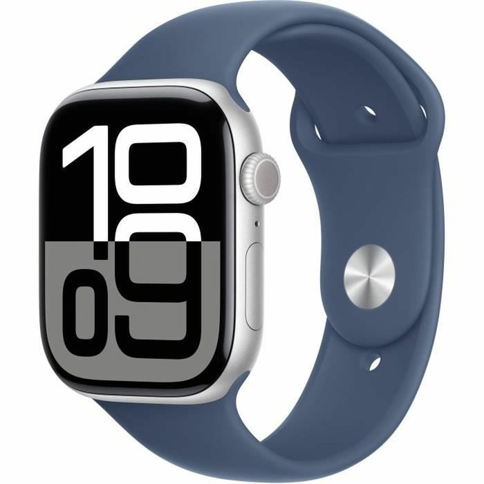 Apple Watch Series 10 GPS 46mm Aluminium Argenté Bracelet Sport Denim M/L