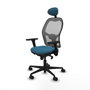 Piqueras y Crespo Chaise de Bureau avec Appui-tête Jorquera 3D036N1 Gris Vert pétrole
