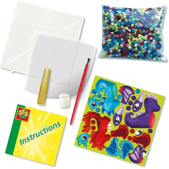 Ses Creative - Beedz - Coffret Activité Créative Perles à Repasser Dragon - 1800 Perles, Dragons 3D à Créer - À Partir de 5 Ans Ses Creative - Beedz - Coffret Activité Créative Perles à Repasser Dragon - 1800 Perles, Dragons 3D à Créer - À Partir de 5 Ans