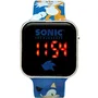 Kids Licensing - Montre LED Sonic pour enfant dès 4 ans - Affichage numérique, changement de fond d'écran - Bleu