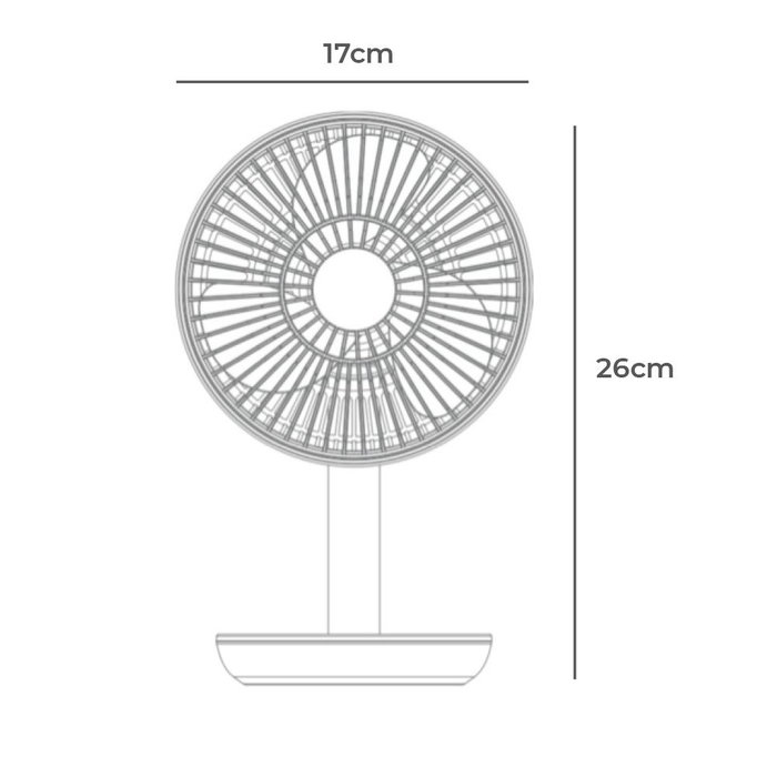 Ventilateur de Bureau EDM 33501 Blanc 5 W 4 W 16,5 x 18,5 cm 17 x 13 x 26 cm Rechargeable USB