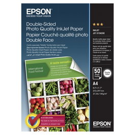 Epson Double-Sided Photo Quality Inkjet Papel A4, 50 feuilles, 140g