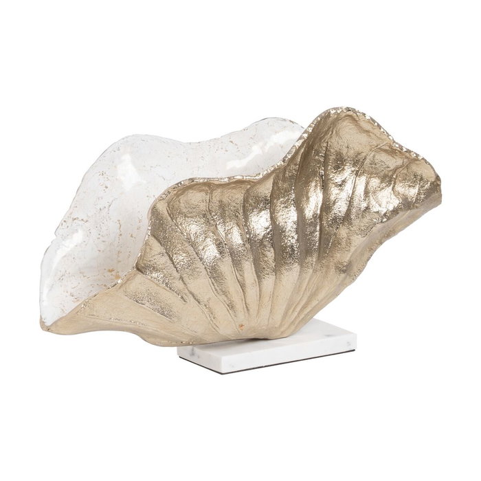 Centre de Table Blanc Champagne Aluminium Marbre 42 x 16,5 x 24 cm Centre de Table Blanc Champagne Aluminium Marbre 42 x 16,5 x 24 cm