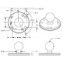 RAM Mounts RAM-B-202U Plaque ronde avec rotule de 1" - Support avec plateau de 2.5" et trous pré-percés pour montage