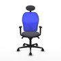 Piqueras y Crespo Chaise de Bureau Jorquera avec Appui-tête, Gris Foncé et Bleu