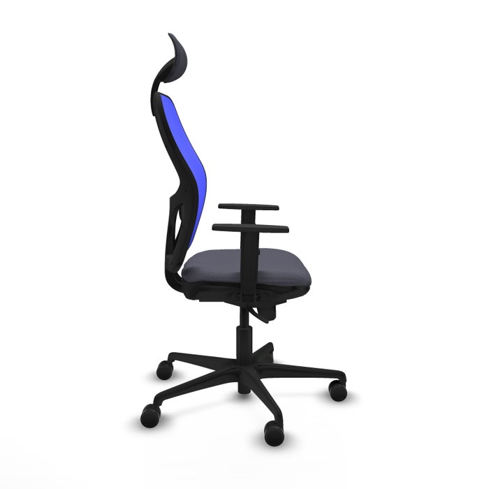 Piqueras y Crespo Chaise de Bureau Jorquera avec Appui-tête, Gris Foncé et Bleu Piqueras y Crespo Chaise de Bureau Jorquera avec Appui-tête, Gris Foncé et Bleu