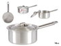 Kinvara Casserole en aluminium avec couvercle 14 cm – Argent, compatible gaz et four (Set de 10)