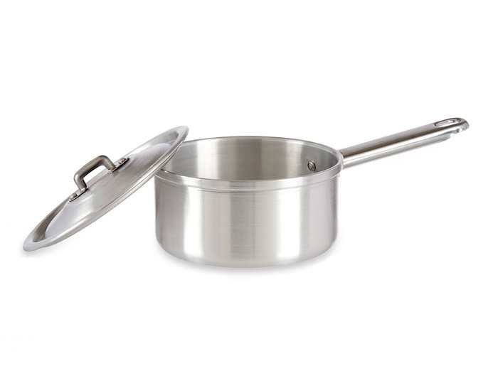 Kinvara Casserole en aluminium avec couvercle 14 cm – Argent, compatible gaz et four (Set de 10)