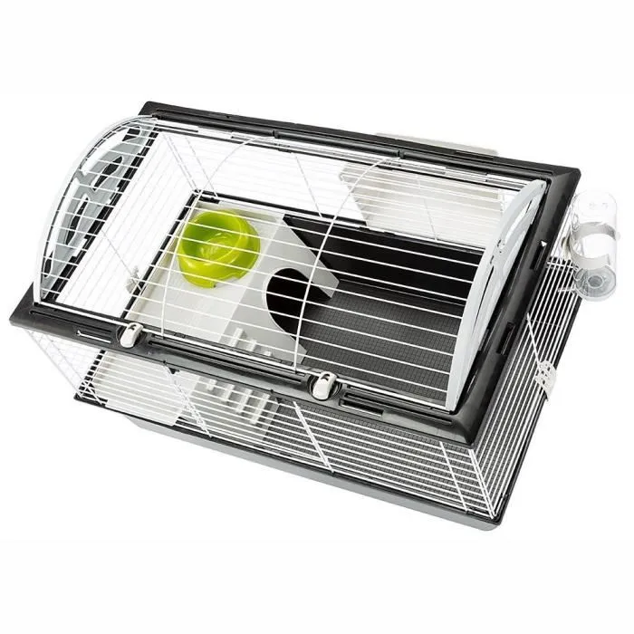 Ferplast Casita 80 - Cage pour cochon d'Inde ou lapin, dimensions 78 x 48 x 50 cm, couleur noire
