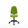 Chaise Algarra Contact permament de base Cuir écologique Vert pistache Structure polyamide noire Sans accoudoirs Sans appui-tête Roulettes pour moquette