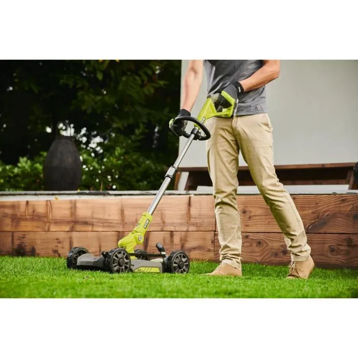 Ryobi RY18LMC30A-0 Tondeuse 3 en 1 sans fil 18V One+, coupe 30 cm, fonction mulching et tube télescopique, vendue sans batterie ni chargeur