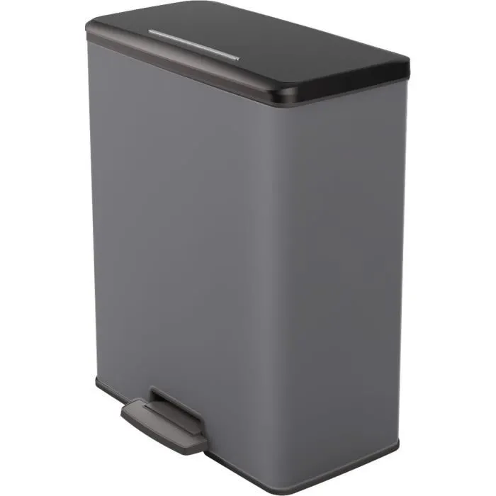 Curver Poubelle Rectangle Deco Bin 65 L Anthracite, Grande Capacité, Dimensions 49 x 32 x 61 cm Curver Poubelle Rectangle Deco Bin 65 L Anthracite, Grande Capacité, Dimensions 49 x 32 x 61 cm