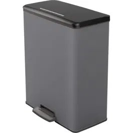 Curver Poubelle Rectangle Deco Bin 65 L Anthracite, Grande Capacité, Dimensions 49 x 32 x 61 cm