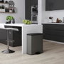 Curver DECO BIN Poubelle à Pédale Rectangulaire 65 L Anthracite
