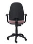 Chaise de bureau Aýna avec mécanisme Contact permanent de base, rembourrée de tissu rose pâle. Équipée d'une base en polyamide noir, d'accoudoirs 1D et de roulettes en nylon de 50 mm