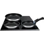 Arthur Martin AM2196 Set de 3 poêles en acier inoxydable 20, 24, 26 cm, antiadhérentes, poignée amovible, compatible tous feux induction