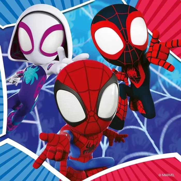 Ravensburger Puzzles 3x49 pièces 00005730 - Spiderman, Spidey et le Lanceur de Toile - Jeu éducatif pour enfants dès 5 ans avec posters