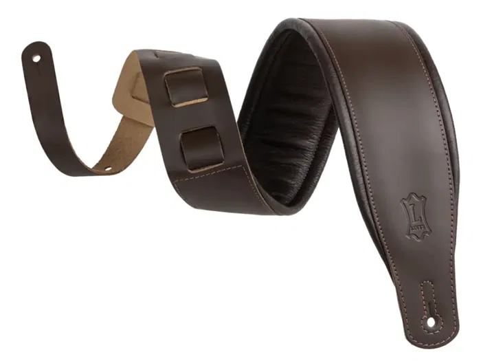 LEVYS Correa Amped Leather Series 3" - Brun Foncé