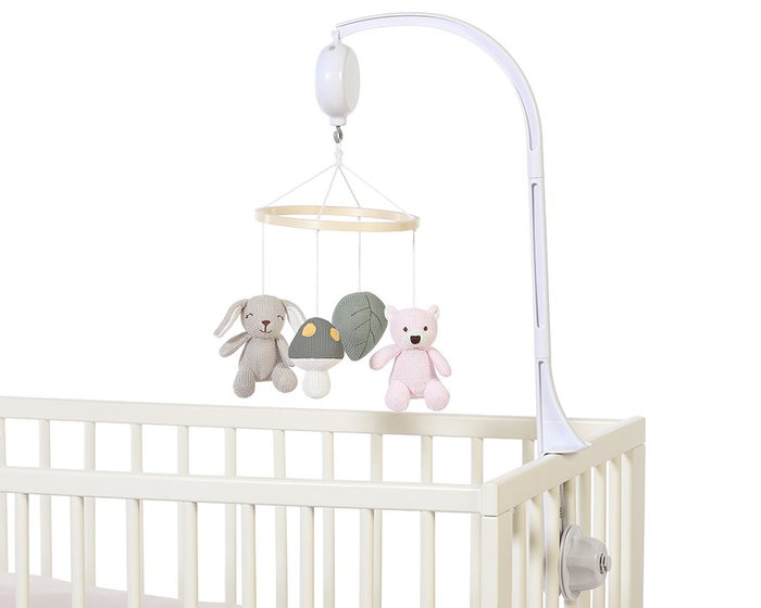 KioKids Mobile de berceau musical avec peluches en coton - Rose