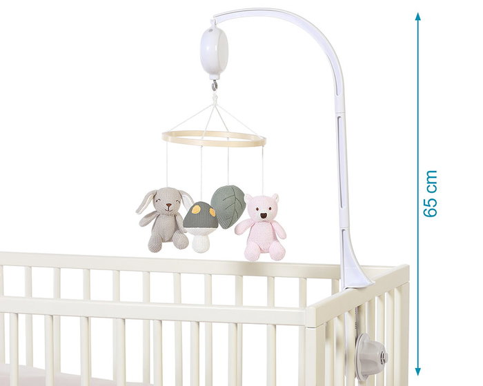 KioKids Mobile de berceau musical avec peluches en coton - Rose