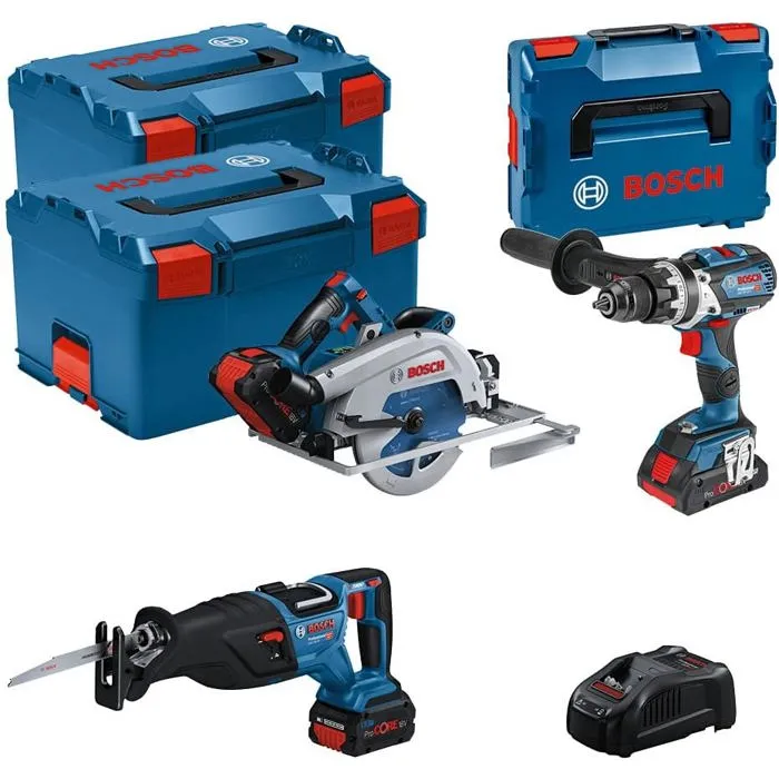 Bosch Professional - Ensemble d'outils sans fil 18V avec perceuse-visseuse GSB 18V-110C, 2 batteries 18V 5.5 Ah et 1 batterie 4.0 Ah, chargeur et L-Boxx - Réf. 0615990N38