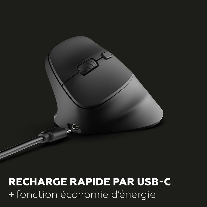 Mobility Lab M30W-L Souris sans fil ergonomique verticale pour gaucher, Noir