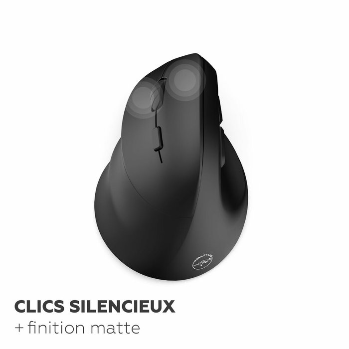 Mobility Lab M30W-L Souris sans fil ergonomique verticale pour gaucher, Noir
