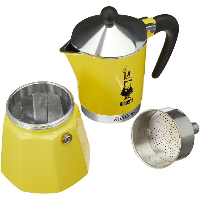 Bialetti Rainbow Cafetière Italienne Jaune 6 Tasses Bialetti Rainbow Cafetière Italienne Jaune 6 Tasses