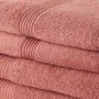 Today Lot de 2 Serviettes de Bain 50x100 cm et 2 Draps de Bain 70x130 cm - Coton 100% - Densité 450 GSM - Couleur Terracotta