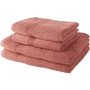 Today Lot de 2 Serviettes de Bain 50x100 cm et 2 Draps de Bain 70x130 cm - Coton 100% - Densité 450 GSM - Couleur Terracotta